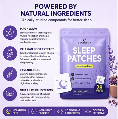 Lunavelle Sleep Patches, Natural Plant Based Sleep Support, Sleep All Night Long